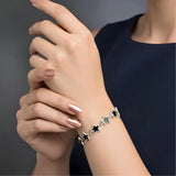 22CM Adjustable Charm Jewelry Hawaiian Sterling Silver Black Star Bracelet