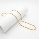 18K Gold Filled Twisted Rope Chain Necklace – 60cm Classic Gold Chain