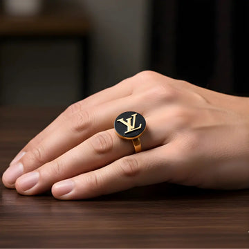 Luxury-Inspired Men’s LV Style Ring