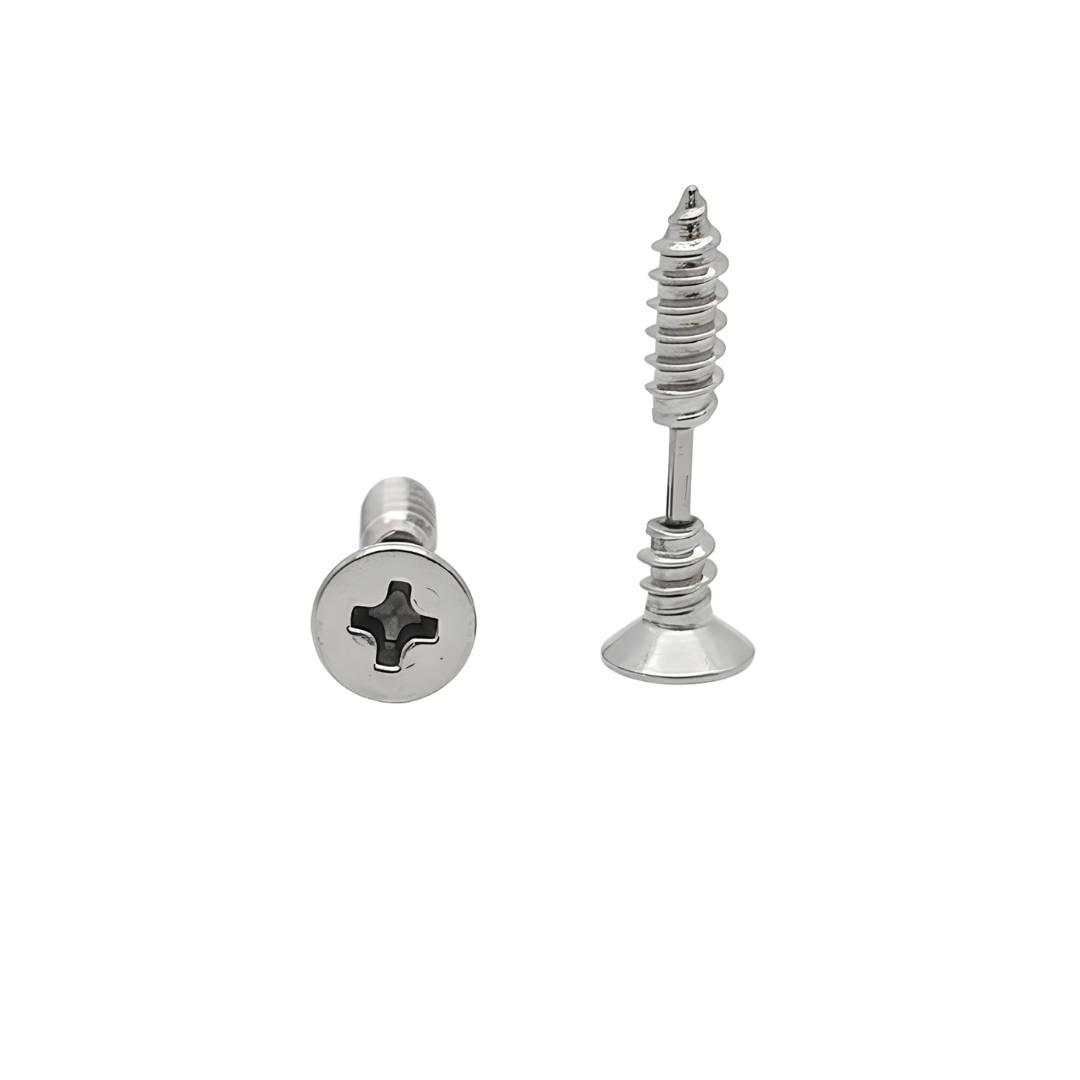 Men’s Silver Screw Design Stud Earrings 18mm