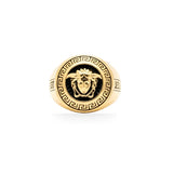 18K Gold Filled Medusa Mythic Head Signet Ring – Greek Key Statement Ring for Men & Women