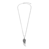 Stainless Steel Angel Wing Pendant Necklace (52cm) – Meaningful Feather Detail Statement Jewelry