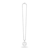 AA Symbol Pendant Necklace (52cm Stainless Steel) – Meaningful Circle & Triangle Recovery Jewelry