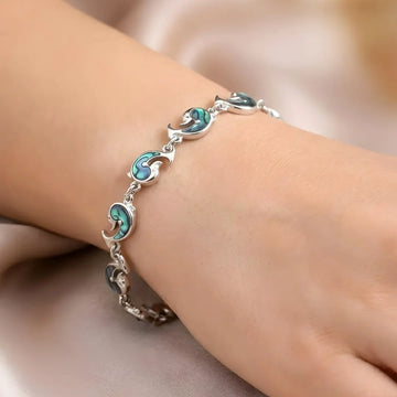 Silver Fish Paua Shell Bracelet