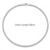 Gold & Silver Tone Round Box Chain Necklace (58cm) – Tarnish-Resistant Venetian Chain