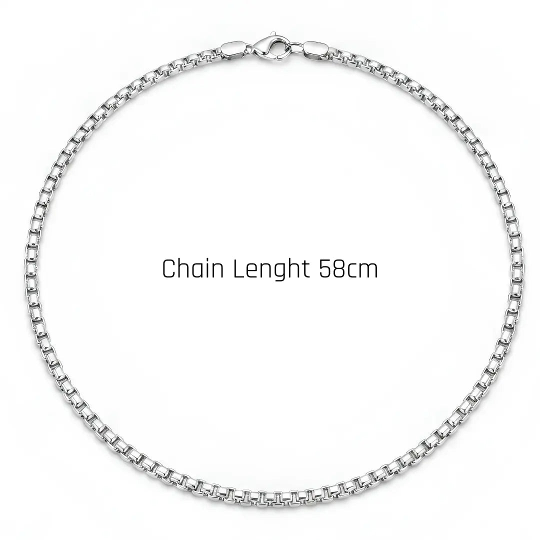 Gold & Silver Tone Round Box Chain Necklace (58cm) – Tarnish-Resistant Venetian Chain
