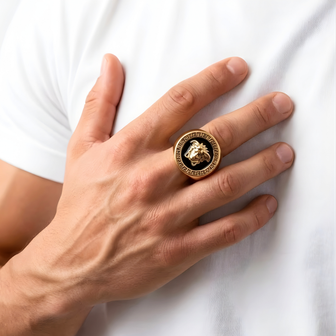 Gold Imperial Crest Ring – Premium Men’s Luxury Statement Jewelry