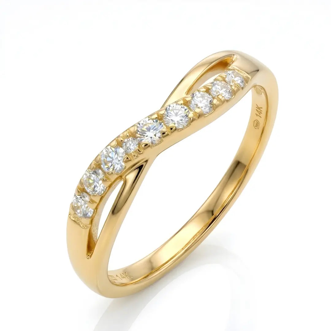 18K Gold Filled Tarnish-Proof Layered Diamond Ring