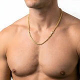 18K Gold Filled Rope Chain Necklace – Classic Twisted Gold Chain for Men & Women