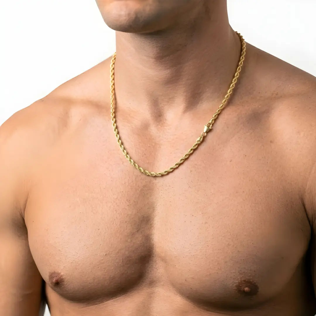 18K Gold Filled Rope Chain for Men & Women