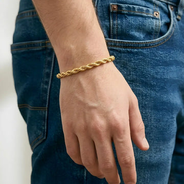 18K Gold Filled Rope Chain Bracelet for men and women