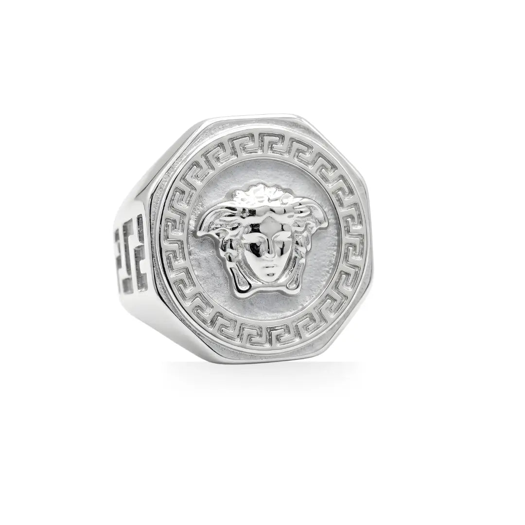 Silver Mythic Head Statement Ring