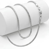 Silver Snake Chain (3mm x 50cm) – Smooth Flexible Tubular Necklace for Men & Women