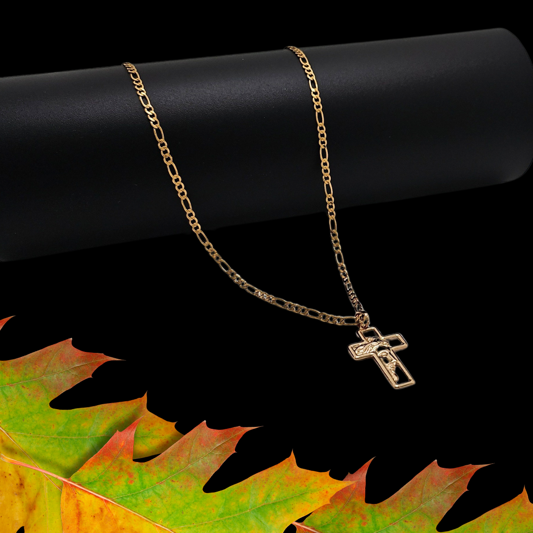 18K Gold Filled Jesus Half Face Pendant Necklace