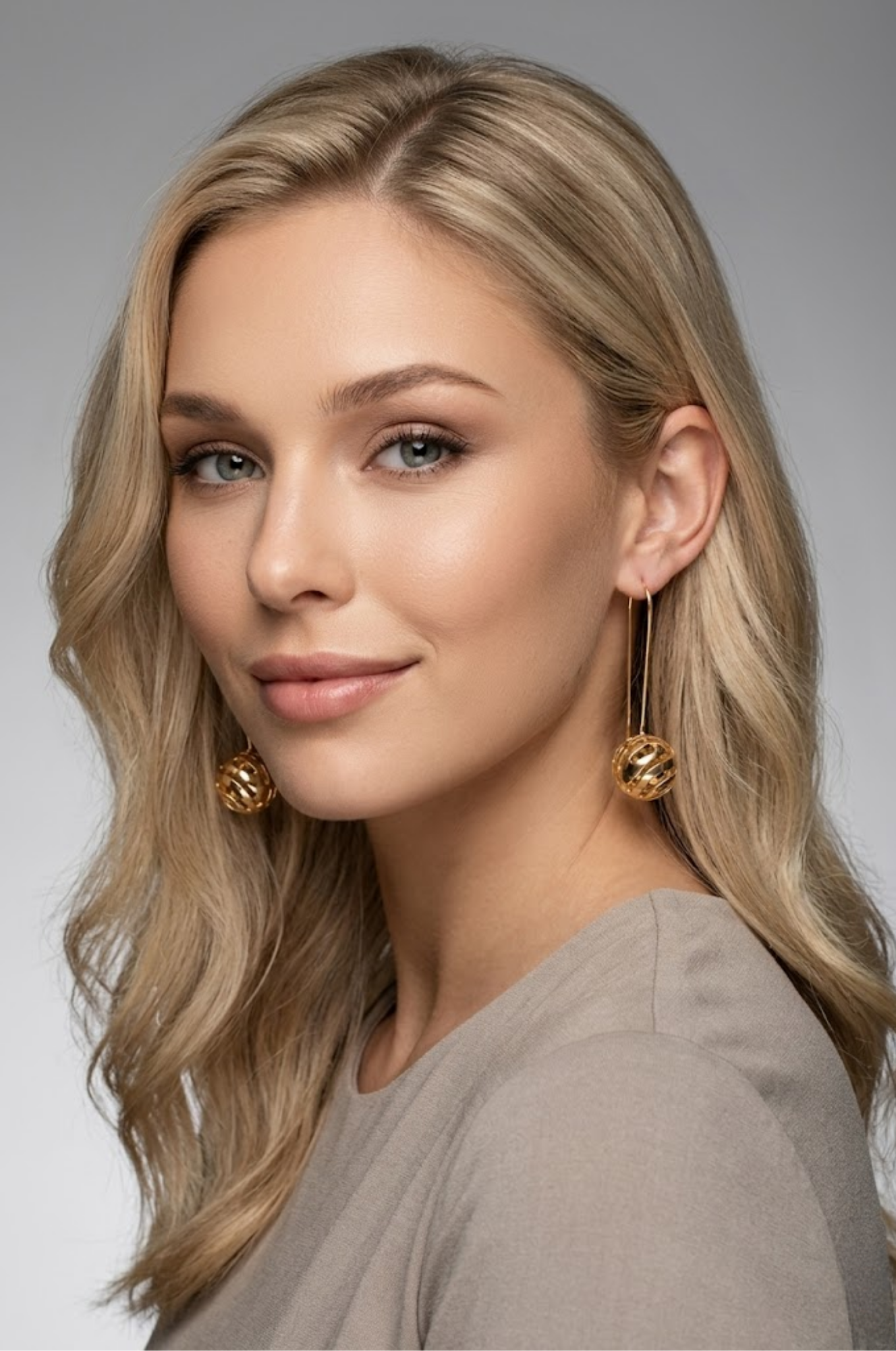 18K Gold Filled Filigree Swirl Sphere Drop Earrings – Hollow Openwork Spiral Ball Wire Earrings for Women