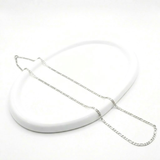 Silver Rhodium Plated Figaro Chain Necklace (60cm x 4mm) – Classic Italian Link Silver Chain for Men & Women