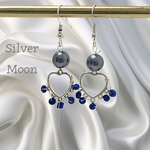 Load image into Gallery viewer, Silver Rhodium Plated Heart Pearl Earrings
