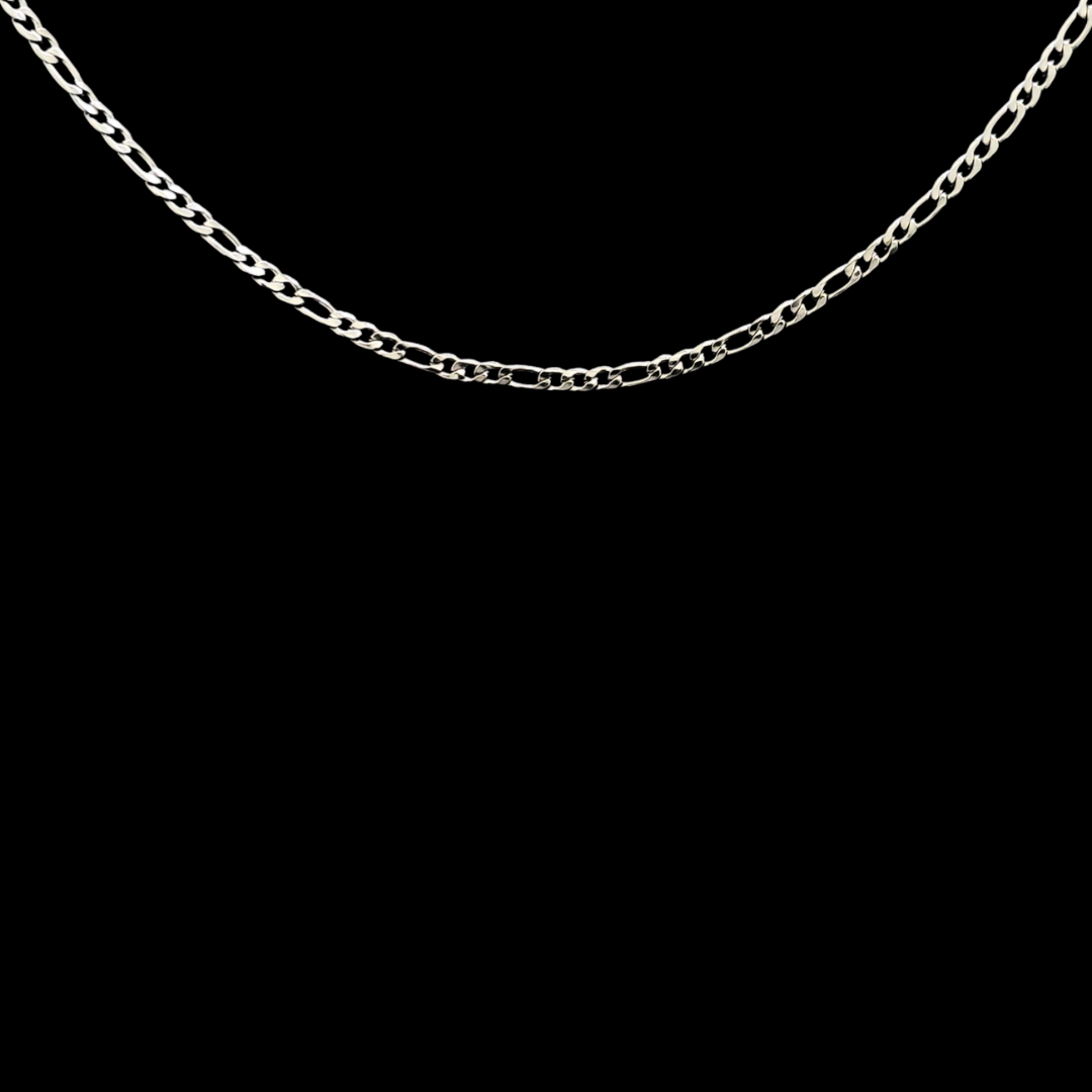 Silver Rhodium 4MM Figaro Chain