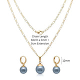 18K Gold Filled Figaro Chain Necklace & Drop Earrings Set – Freshwater Baroque Pearl Jewelry Suite, 60cm + 5cm Extension