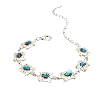 Silver Tortoise Paua Shell Bracelet