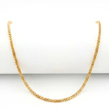 Gold & Silver Tone Wheat Spiga Chain Necklace – 60cm, 3mm Woven Twisted Link Chain