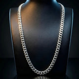 60CM x 8MM Silver Stainless Steel Cuban Link Chain  – Tarnish Proof Curb Necklace