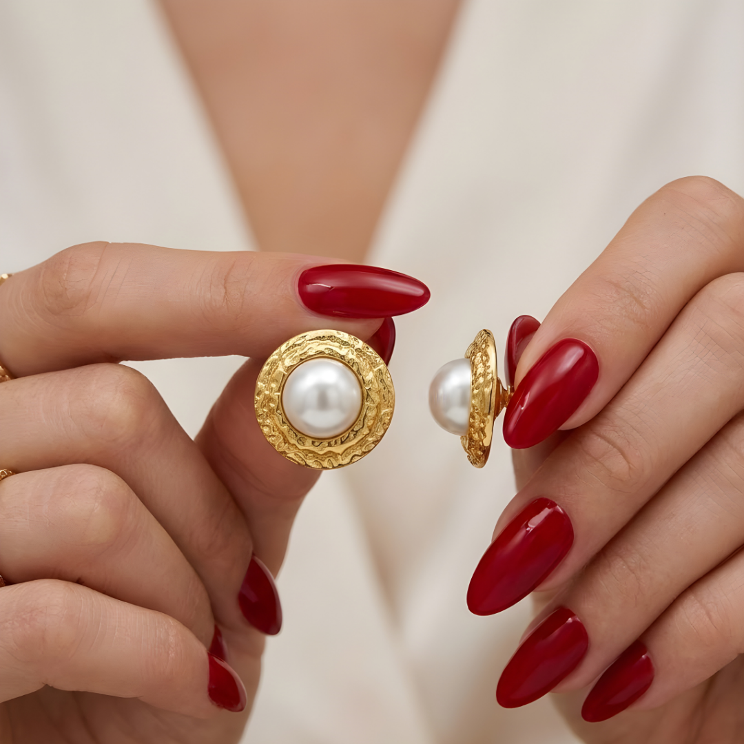 18K Gold Filled Pearl Stud Earrings