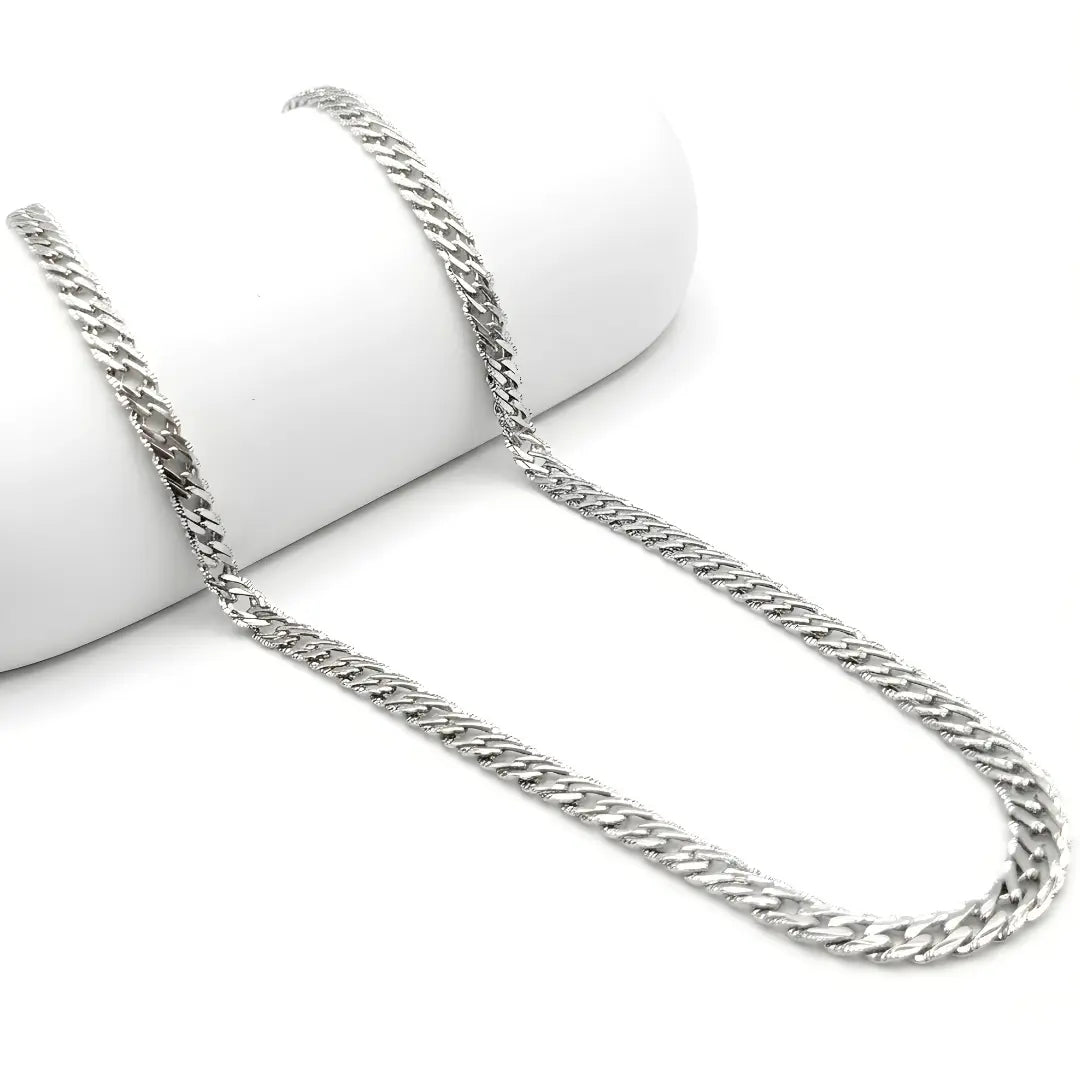 Unisex Lightweight Silver Byzantine Chain Necklace 58cm x 6mm
