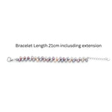 Silver Multi-Color Freshwater Pearl Link Bracelet – Rice Pearl Adjustable Heart Clasp Bracelet for Women