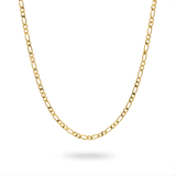 9ct Gold Filled Classic Figaro Link Chain Necklace (60cm x 4mm) – Flat-Bevel Gold Chain for Men & Women