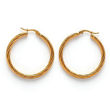 18K 18K Gold Filled Hawaiian Style Twisted Hoop Earrings – Tarnish Proof Hoop Earrings for Women