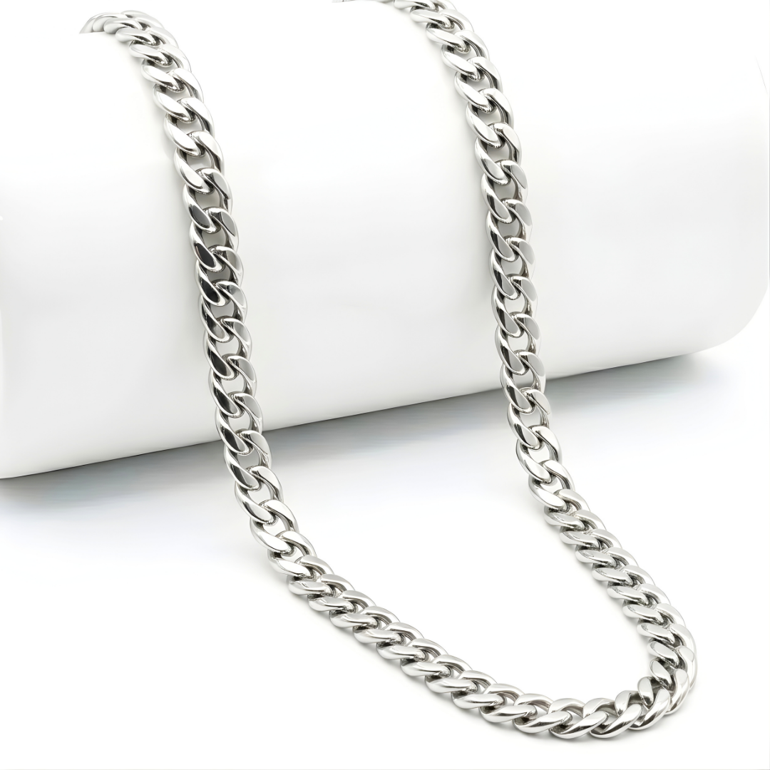 Silver Cuban Link Chain – 55cm x 12mm