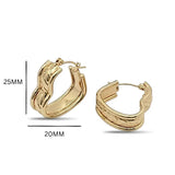 14K Gold Filled Hawaiian Wave Oval Hoop Earrings | Tarnish Proof