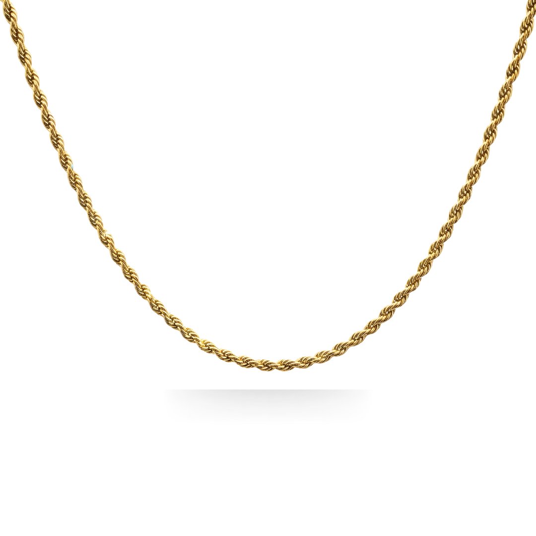 Thin 18K Gold Filled Rope Chain Necklace – Dainty Twisted Gold Chain