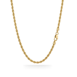 18K Gold Filled Classic Diamond-Cut Rope Chain Necklace (60cm x 3mm) – Dainty Twisted Gold Chain for Men & Women