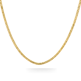 18K Gold Filled Curb Cuban Link Chain Necklace (50cm x 4mm) – Flat-Bevel Gold Chain for Men & Women