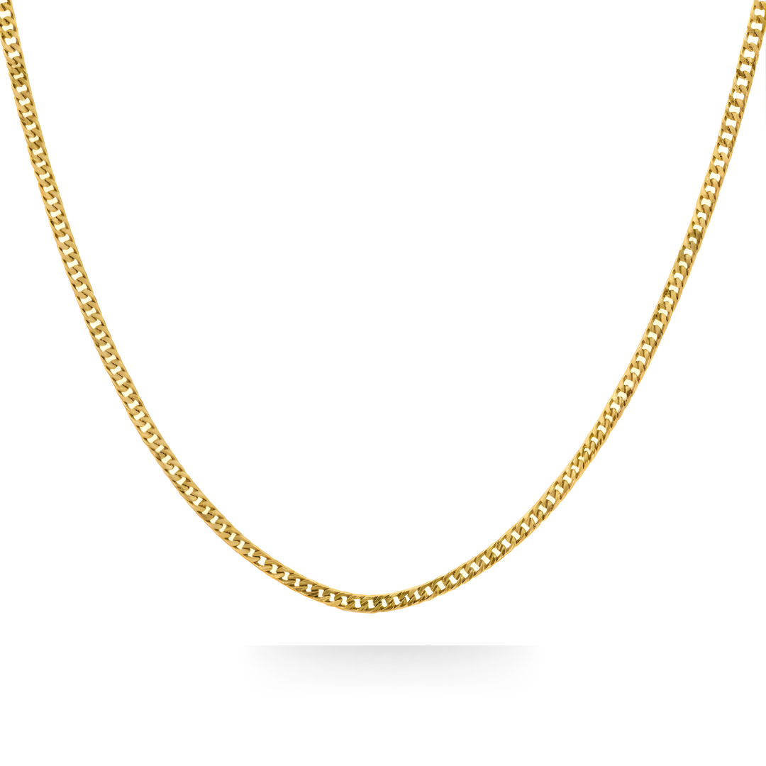 18K Gold Filled Curb Cuban Link Chain Necklace 50cm x 4mm