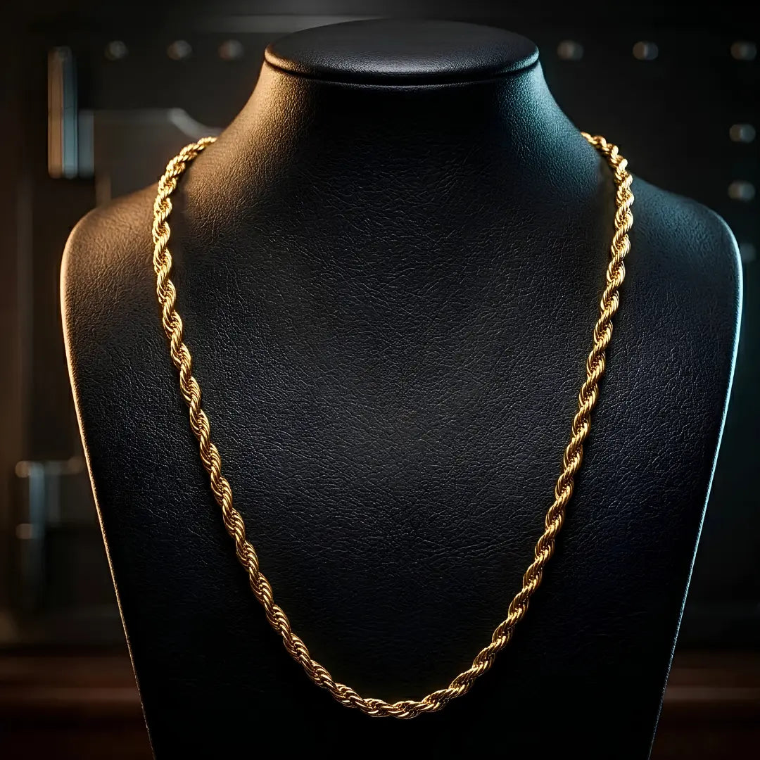 60CM x 5MM 18K Gold Filled Rope Chain – Tarnish-Proof  Unisex Necklace