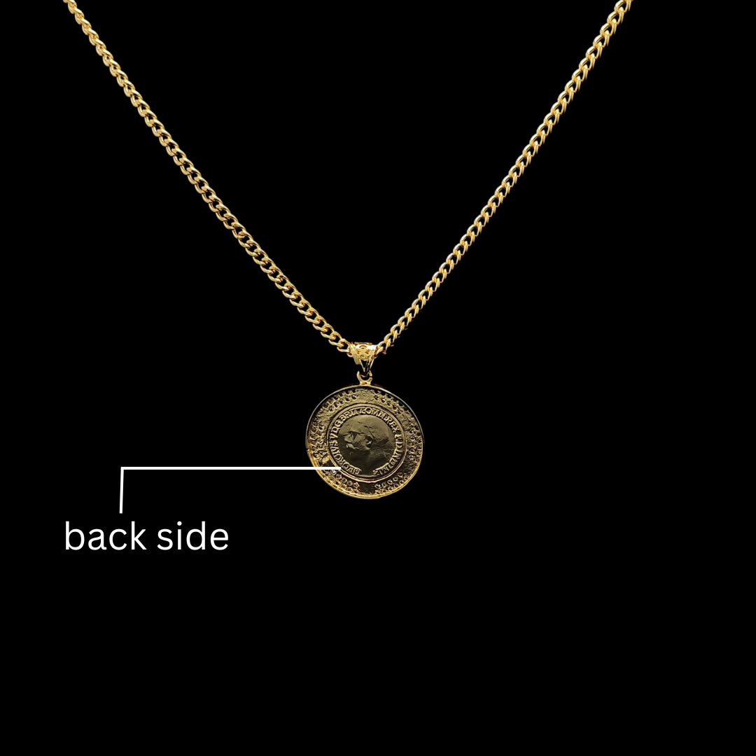 18K Gold Filled Sovereign Pendant Embedded With CZ