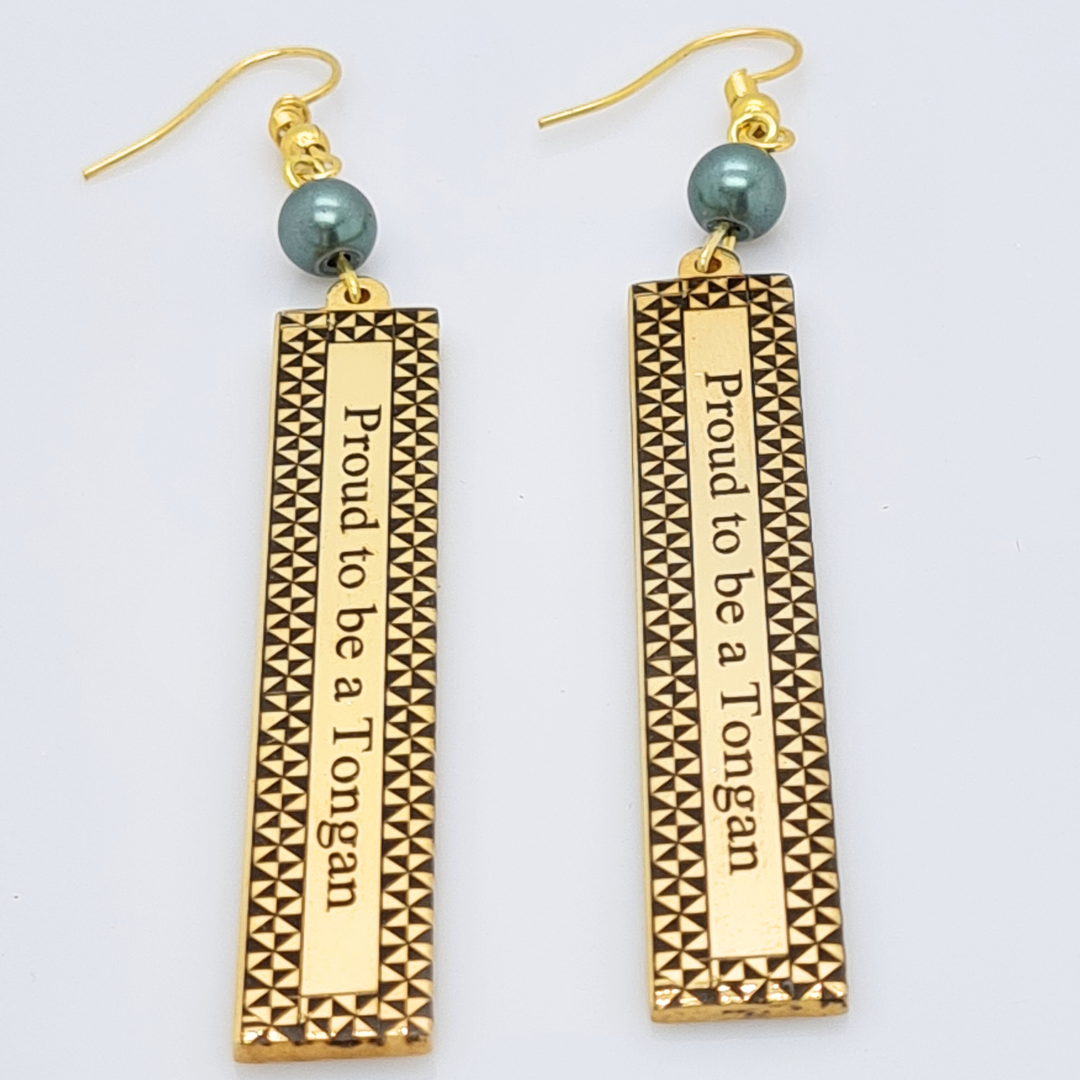 14k Gold Filled "PROUD TO BE A TONGAN' Necklace Set
