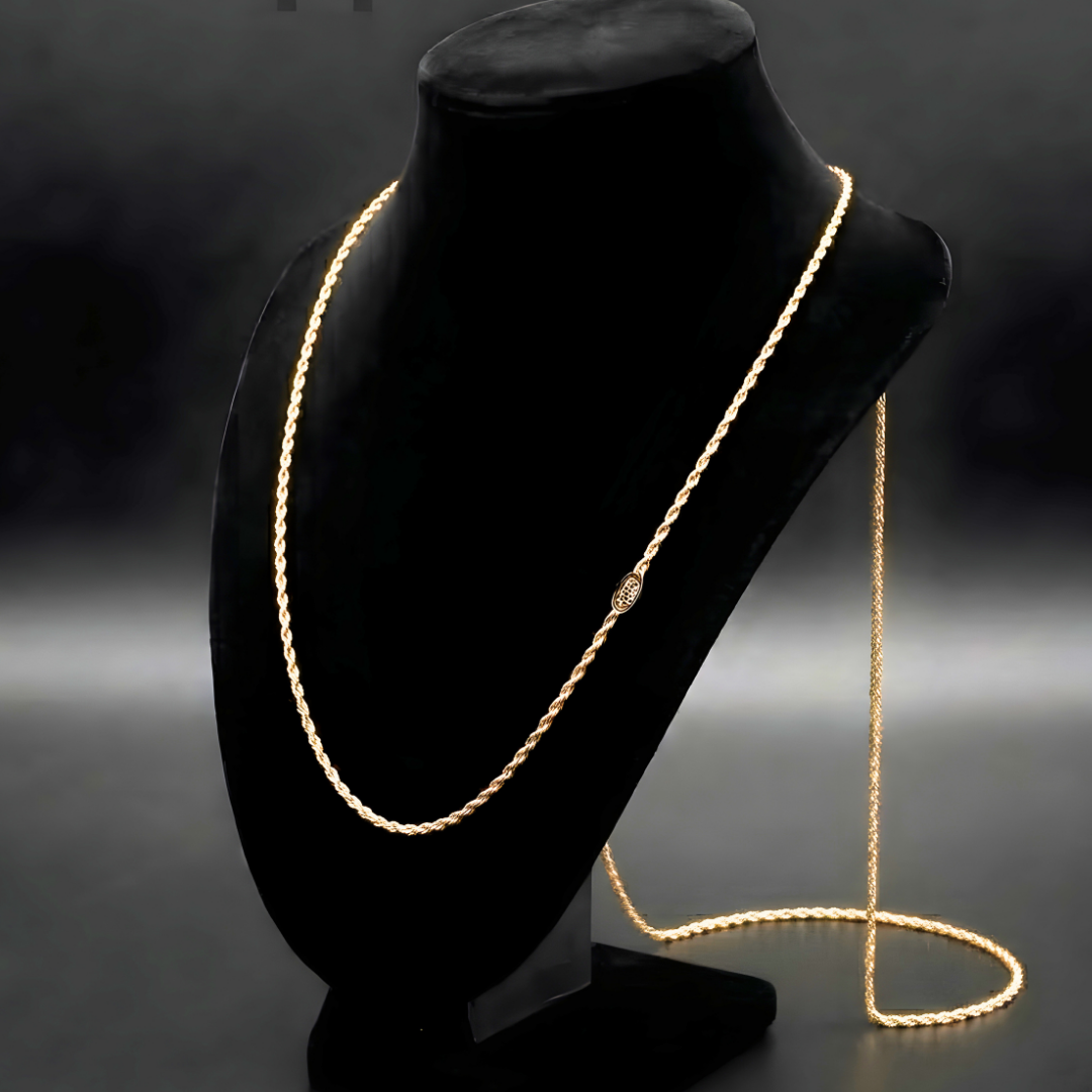18K Gold Filled Rope Chain Necklace – 2mm 60cm
