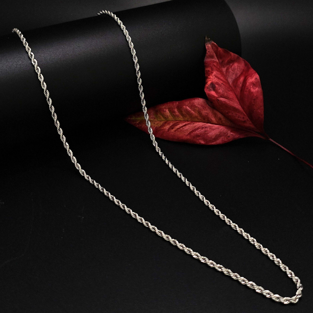 Silver Rhodium Plated Rope Chain