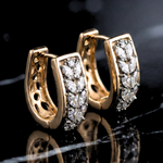 Load image into Gallery viewer, 18K Gold Filled Diamond Huggie Earrings