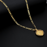 Load image into Gallery viewer, Gold Filled Tarnish Proof Sovereign Pendant with Black Stones &amp; CZ