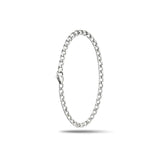 Cuban Link Chain Bracelet – 20cm 4mm Classic Curb Chain Bracelet in 18K Gold Filled & Polished Silver for Men & Women