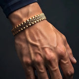 Luxury Stainless Steel Watch-Link Bracelet – 12mm Wide Tarnish-Proof Horology-Inspired Band for Men  (20cm)
