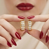 18K Gold Filled Diamond Huggie Earrings – 12mm Delicate Pavé Crystal Mini Hoop Earrings for Women