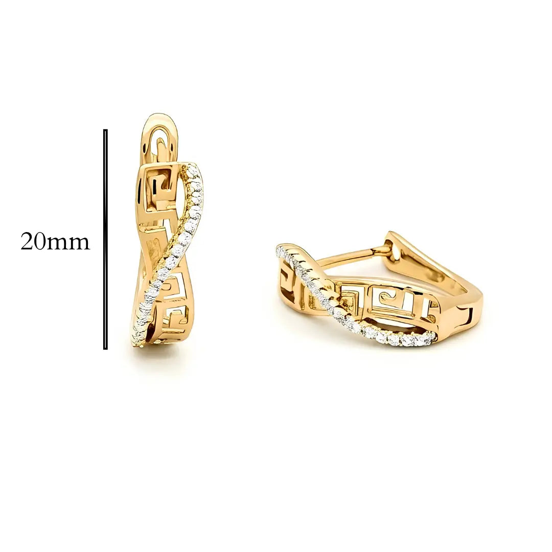 18K Gold Filled Cubic Zirconia Huggie Hoop Earrings – 18mm Pavé Crystal Tarnish-Proof Earrings for Women