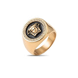 18K Gold Filled Imperial Crest Ring – Sculpted Heraldic Signet Statement Ring for Men