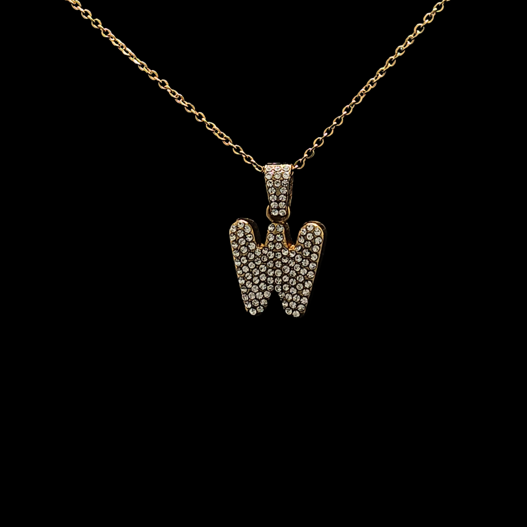 18K Gold Filled Letter J, B, W & T Pendant Necklaces